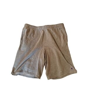 Champion Mens XL Heather Gray Jersey Athletic Shorts Drawstring Pocket